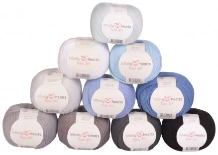 Infinity Hearts Rose 8/4 Garnpakke 14 Blå og Grå nuancer - 10 stk - Garnpakke 14 Blå og Grå nuancer